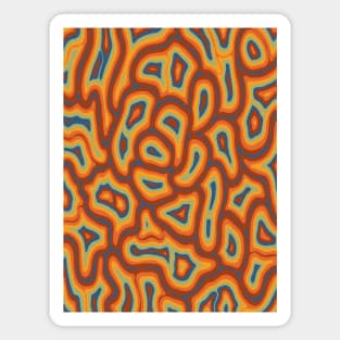 Groovy 70s Abstract Retro Liquid Marble Swirls, Orange Yellow Green Blue Magnet